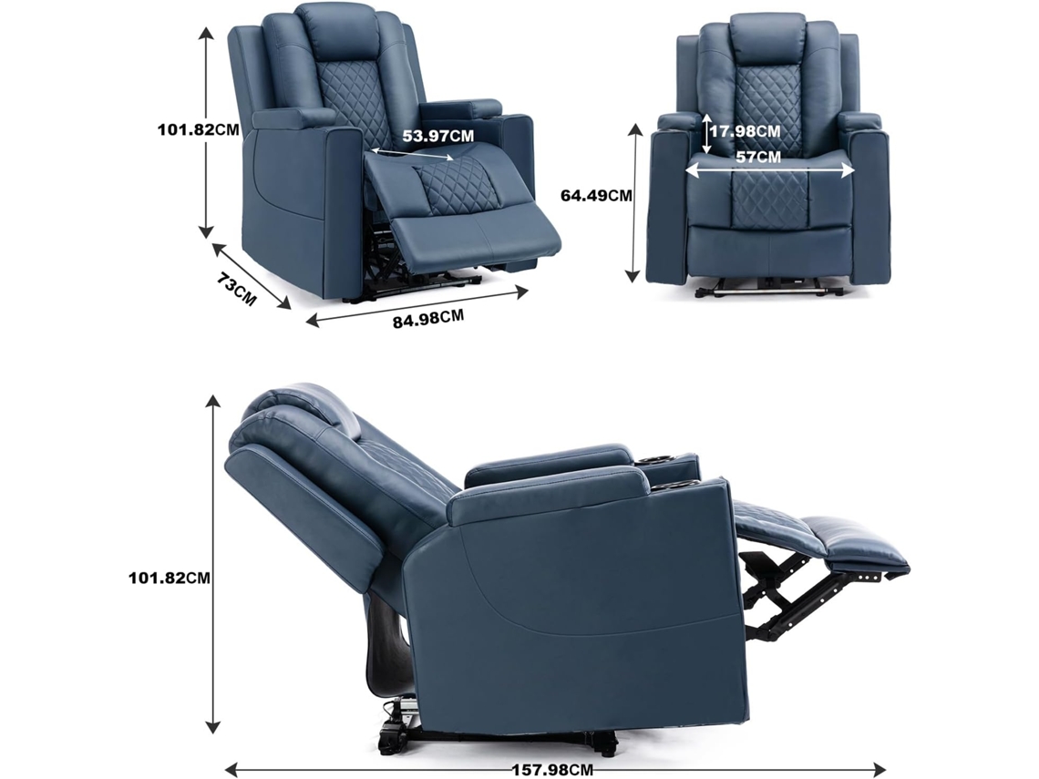 Cadeira COMHOMA de Relaxamento com LED, Função de Reclinação (Azul)