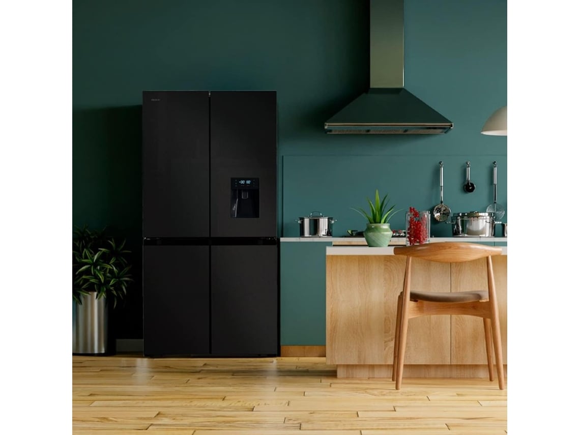 Frigorífico 4 Portas Dark com 564 Litros de Capacidade 183 Cm de Altura 91 Cm de Largura com Dispensador de Água Classe e E Motor Inverter CECOTEC