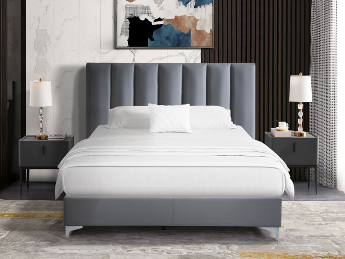 Cama De Casal Classic (cinza)(190×140 Cm)