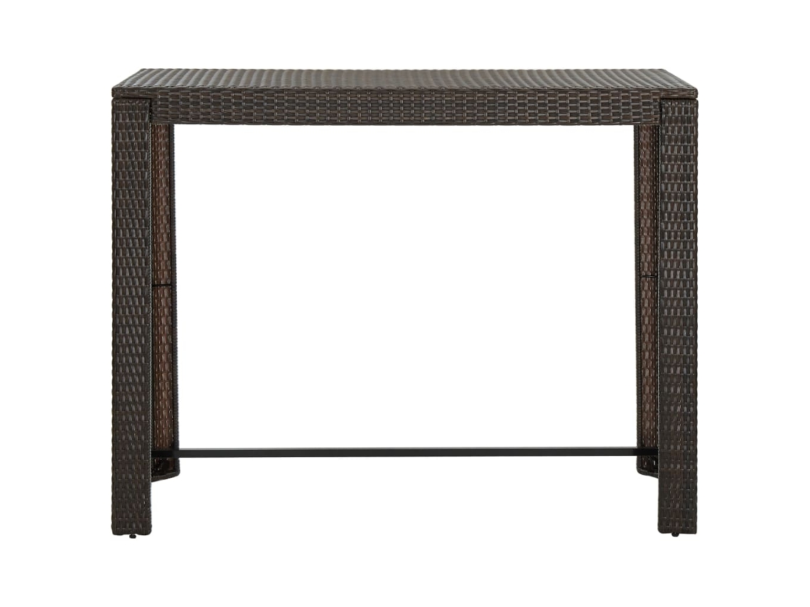 Mesa de Bar para Jardim 140.5X60.5X110.5 Cm Vime Pe Castanho NONAME