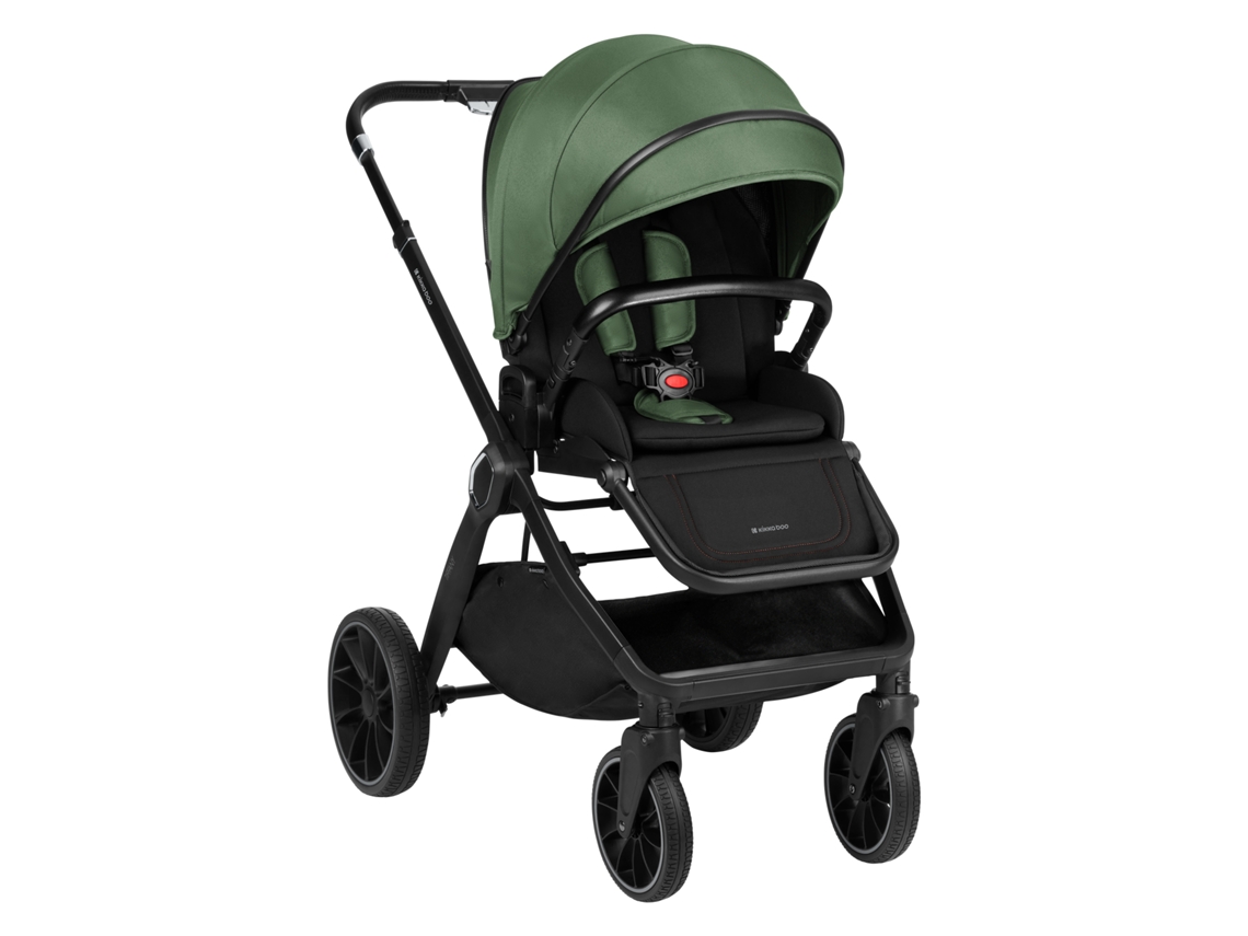 Carrinho de Bebé 2 em 1 com Alcofa Tiffany Verde Militar 2024 KIKKABOO