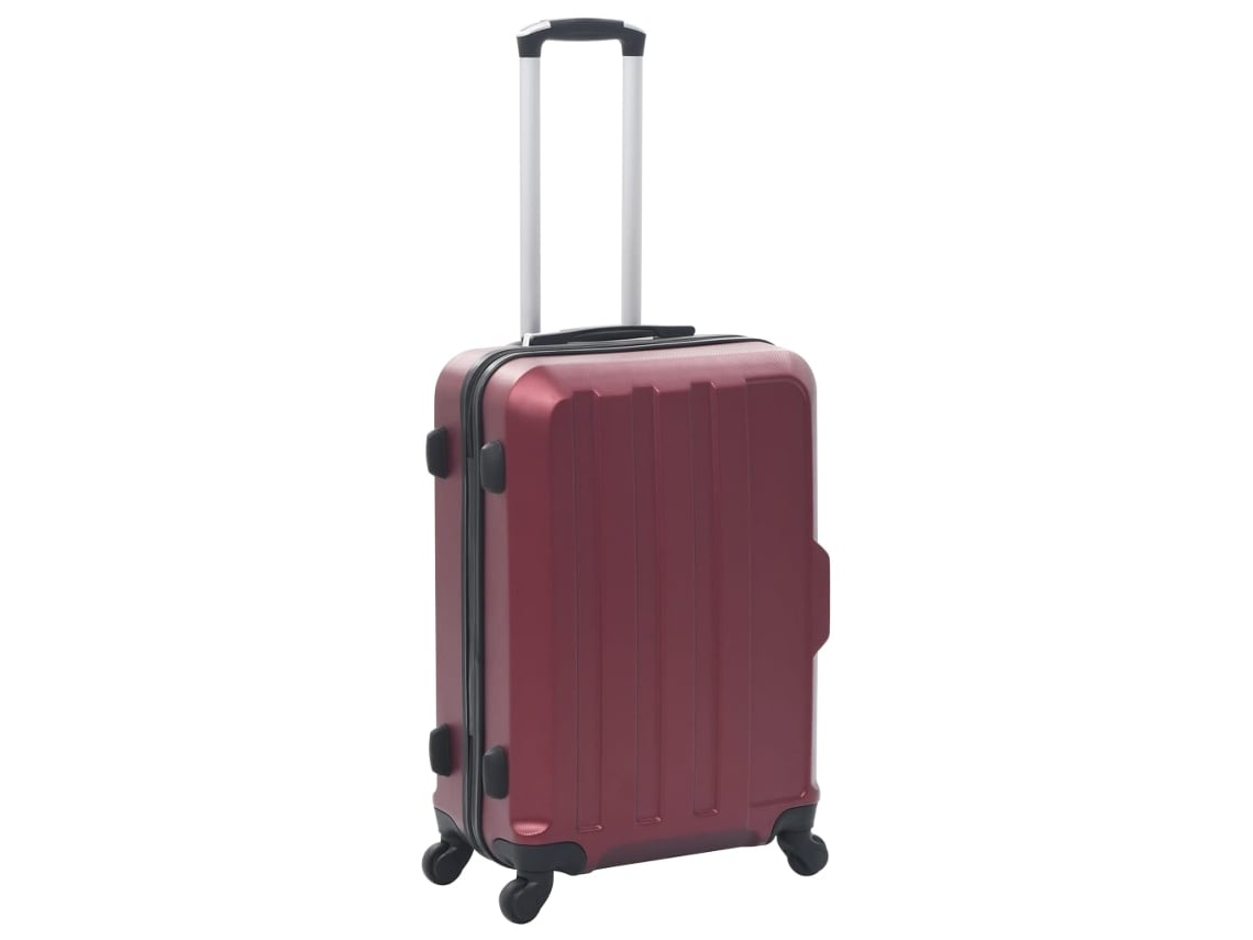 Conjunto 3 de tróleis estojo rígido VIDAXL ABS vermelho tinto