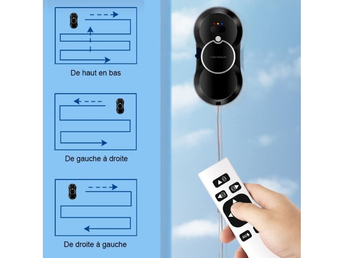 Robô Elétrico para Limpeza de Janelas LIECTROUX Hcr-10 Robô Limpador de Vidro com Tanque de Água Anti-Queda de 30Ml