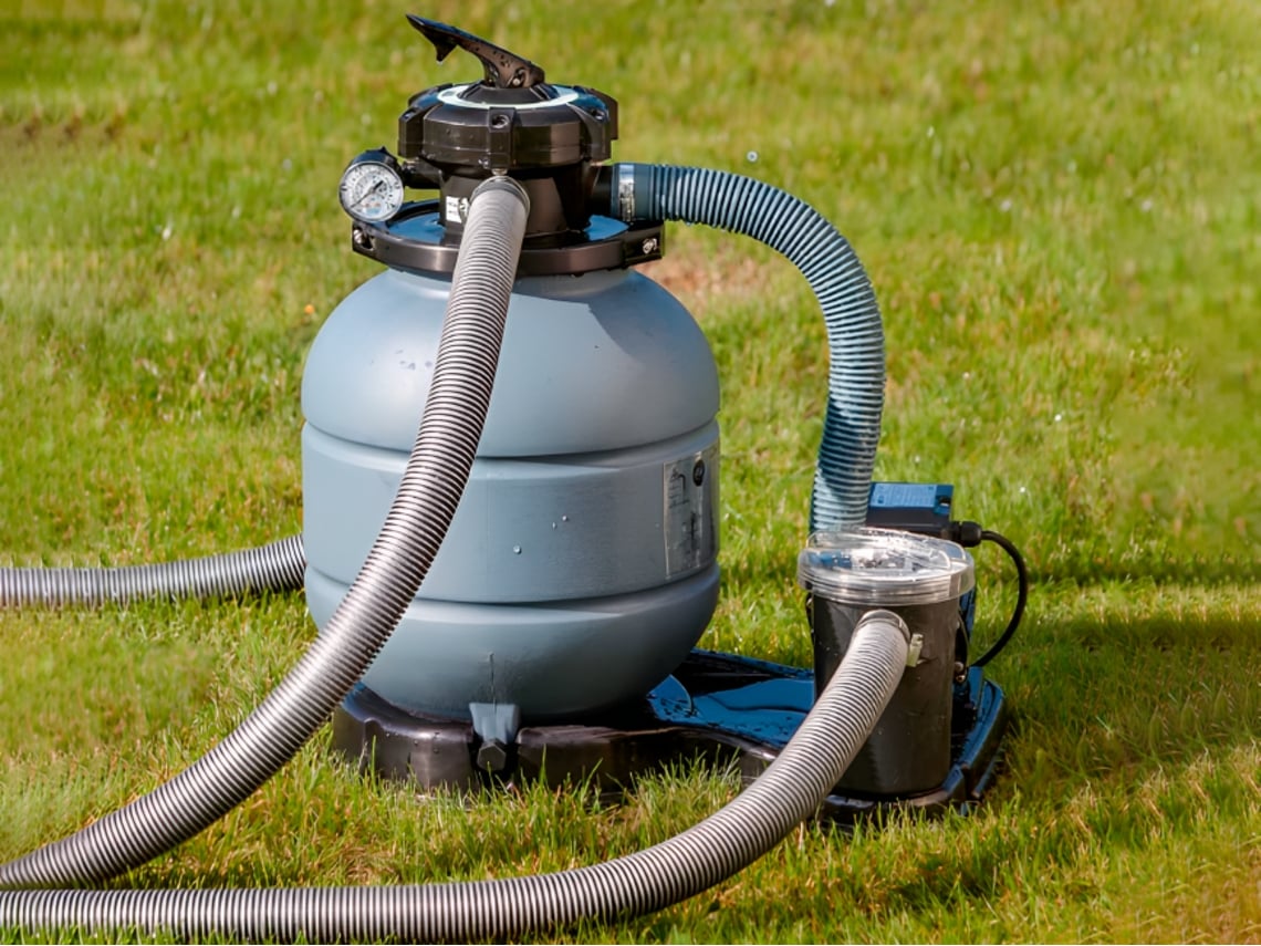 Piscina de Aço GRE Imitação de Madeira Natural (551x351x119 cm)