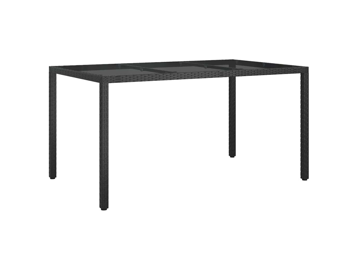 Mesa De Jantar Jardim Preto Rattan Sintético 150x90x75cm