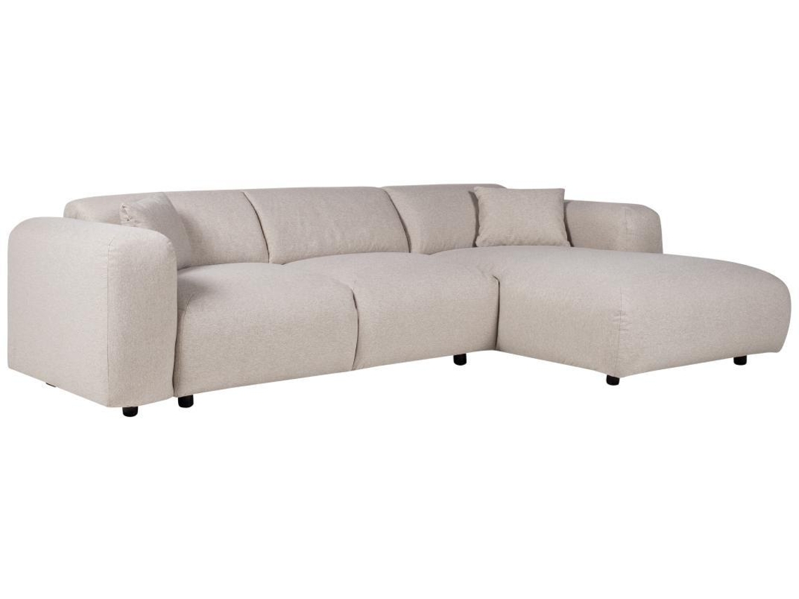Sofá grande de canto direito em tecido bege Pogni VENTE-UNIQUE (280 x 165 x 73 cm)