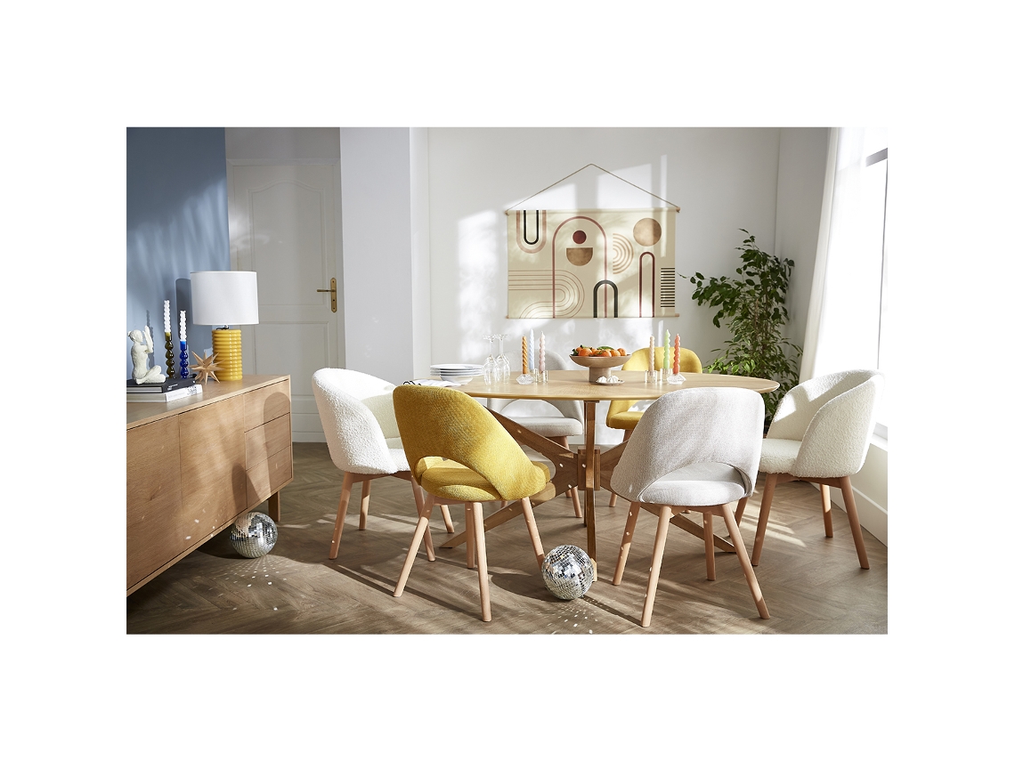 Mesa De Comedor Diseño Ovalada Nogal L160 Cm Dielli Miliboo