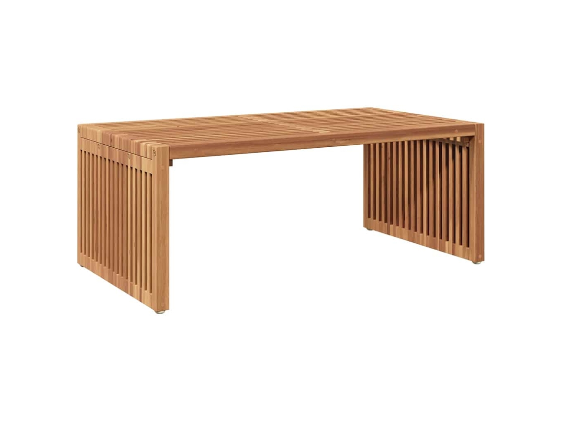 Mesa Lateral Jardim Teca Maciça Castanho 90x50x36cm Empilhável