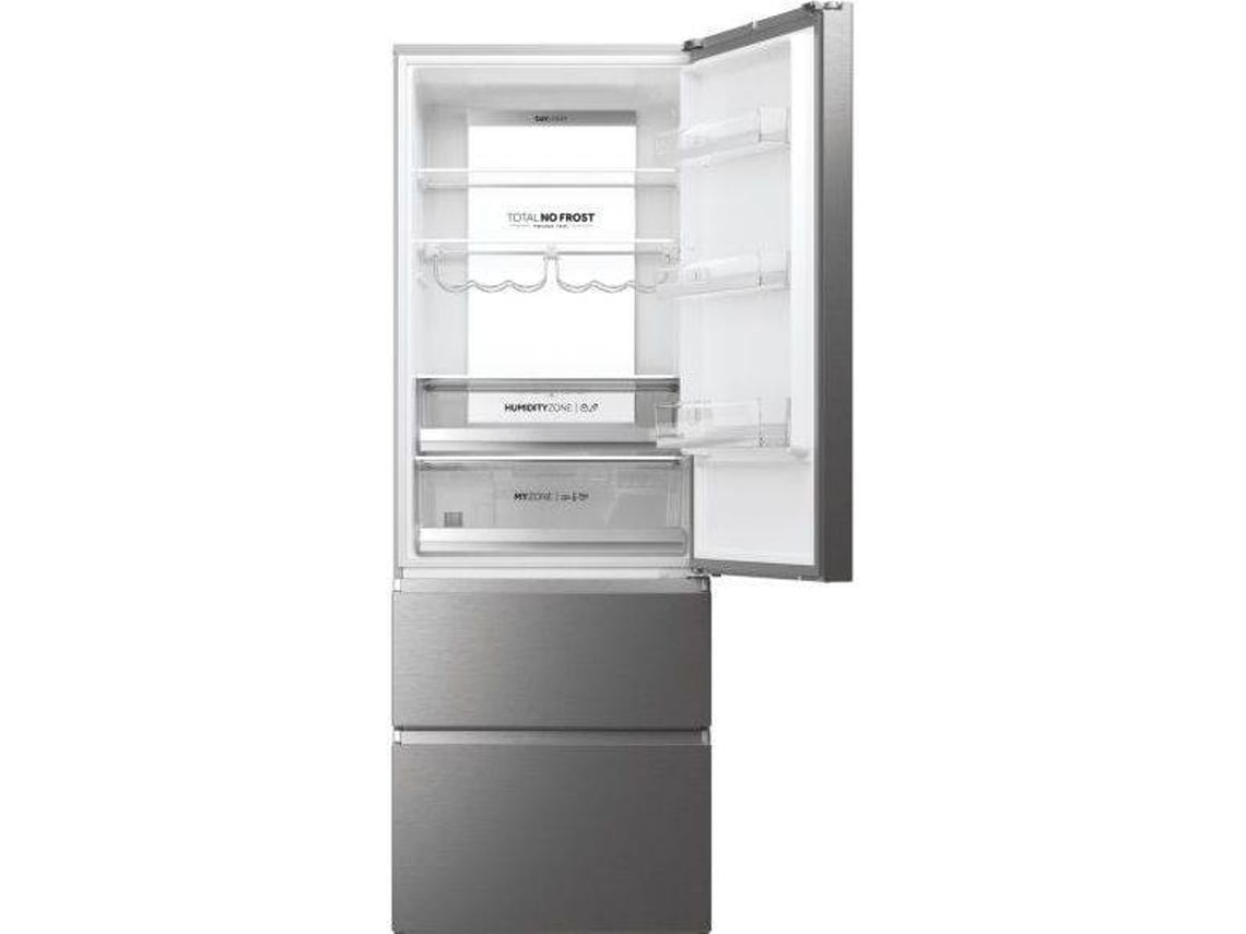 Frigorífico Combinado HAIER HTW7720ENMP (No Frost - 200.6 cm - 483 L - Inox)