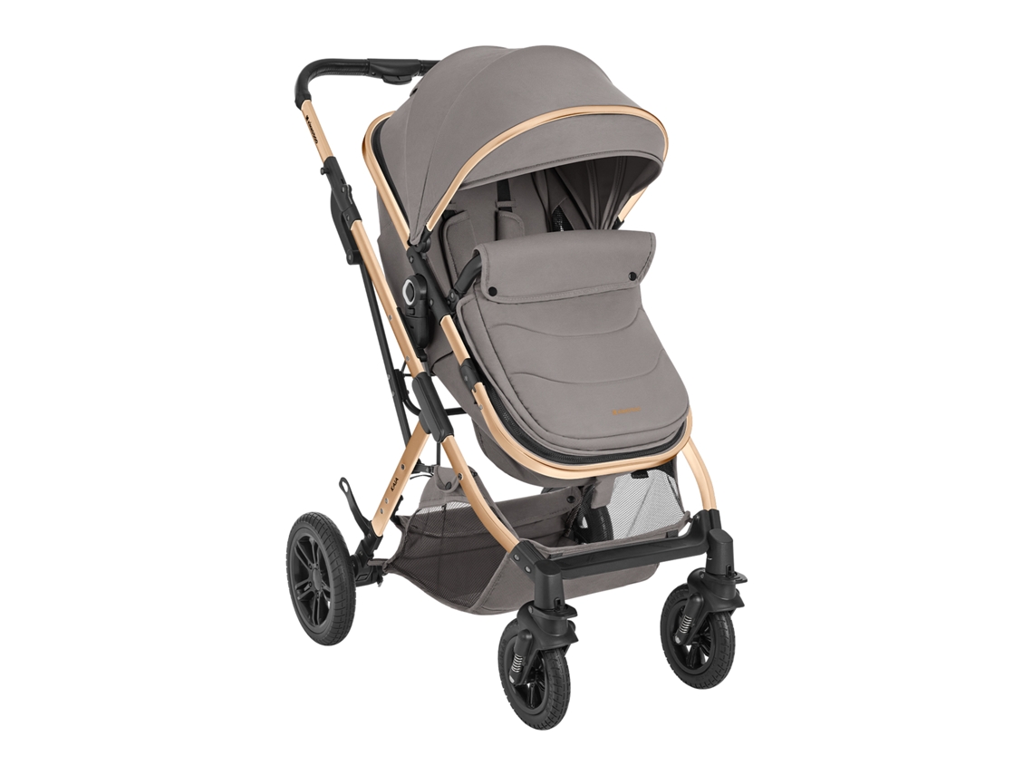 Carrinho De Bebê Kaia 3 Em 1 Com Assento Conversível, Cinza Claro, Kikkaboo