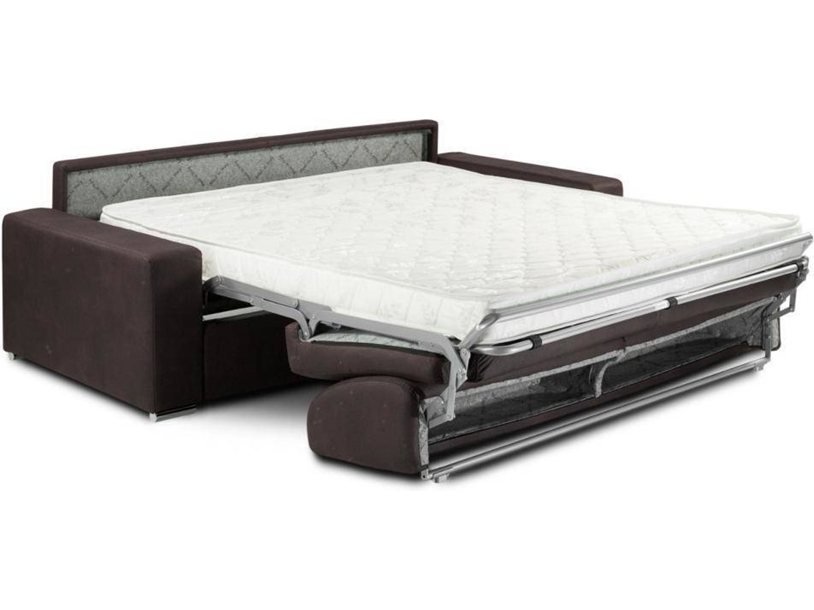Sofá Cama Emir VENTE-UNIQUE (Cinza Antracite - Tecido e Veludo - 224x95x85 cm/Dimensões da cama: 160-179 cm)