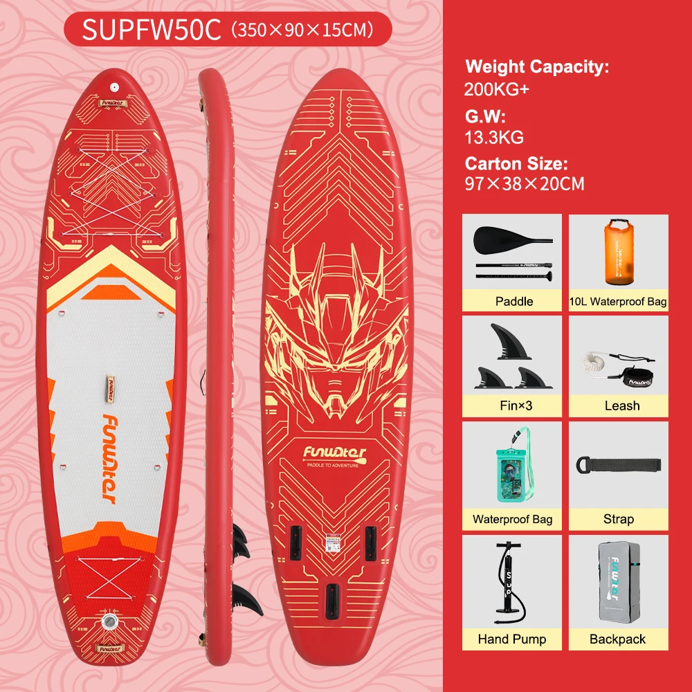 Prancha De Stand Up Paddle Inflável, Alta Durabilidade, Conjunto Completo De Acessórios, Supfw50c Oem