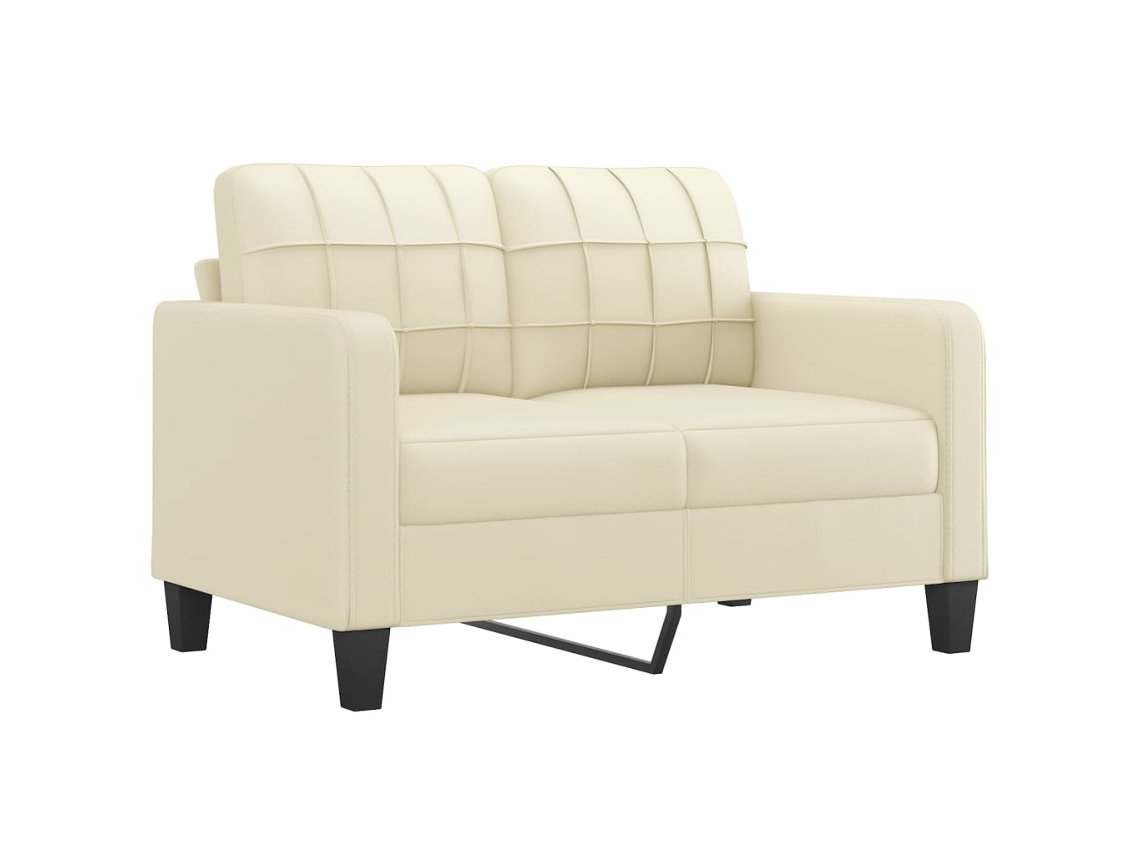 Conjunto De Sofá 2 E 3 Lugares Couro Artificial Creme Vidaxl