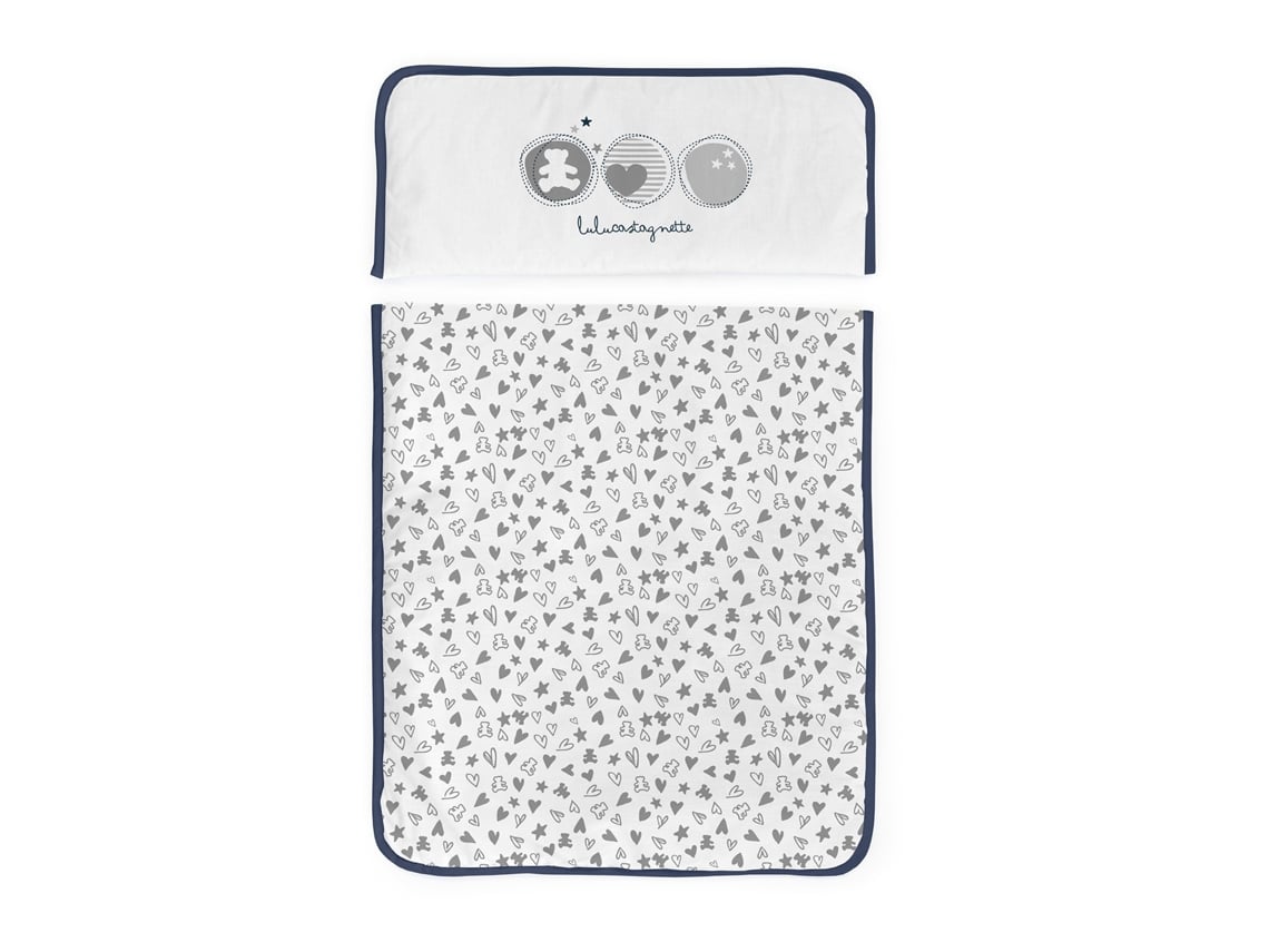 Mini berço têxtil e berço com véu integral azul-marinho Tanuki (l)