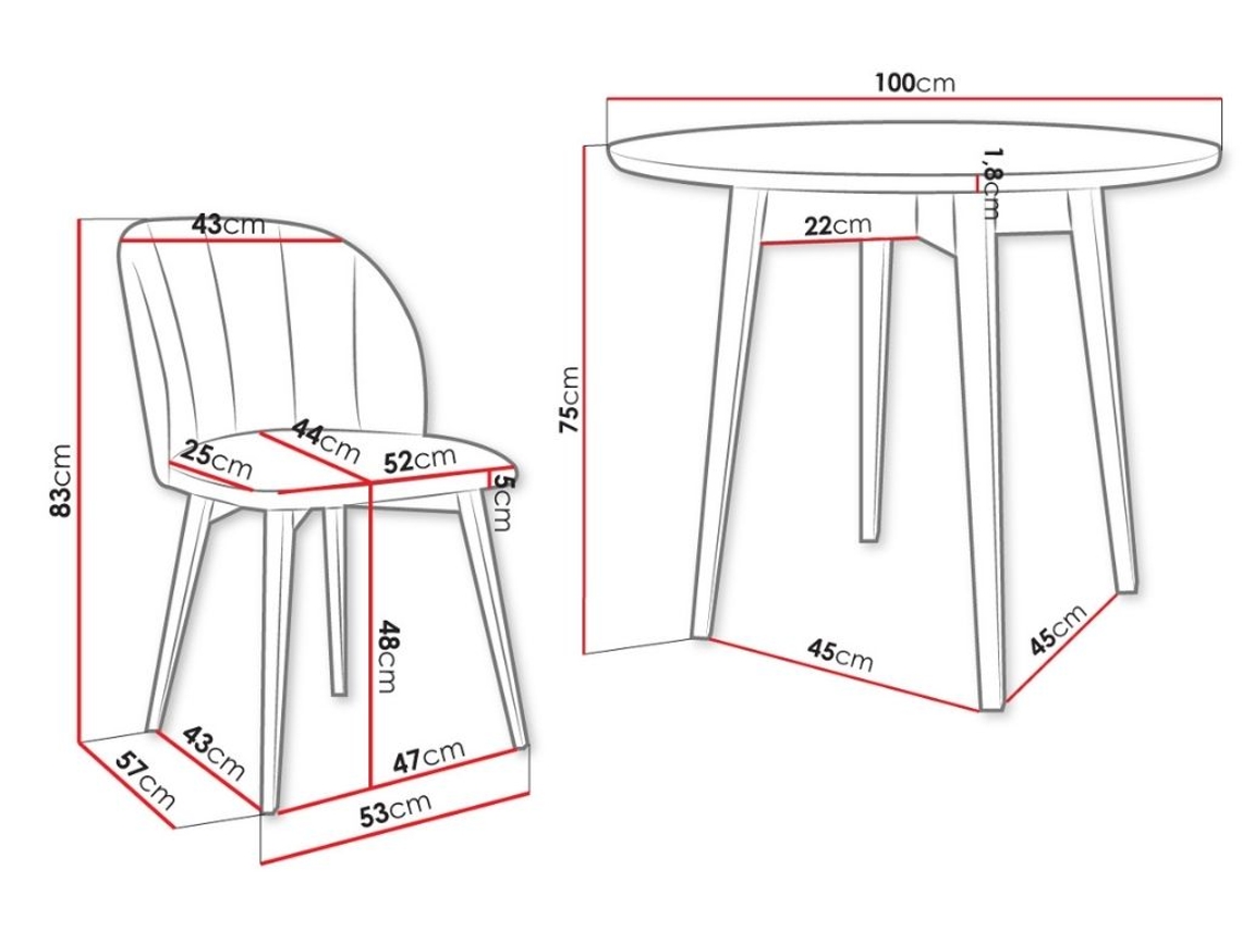 Mesa Fotel I 100 Magic 2250 AMBIHOME C100 x A76 x P100 cm