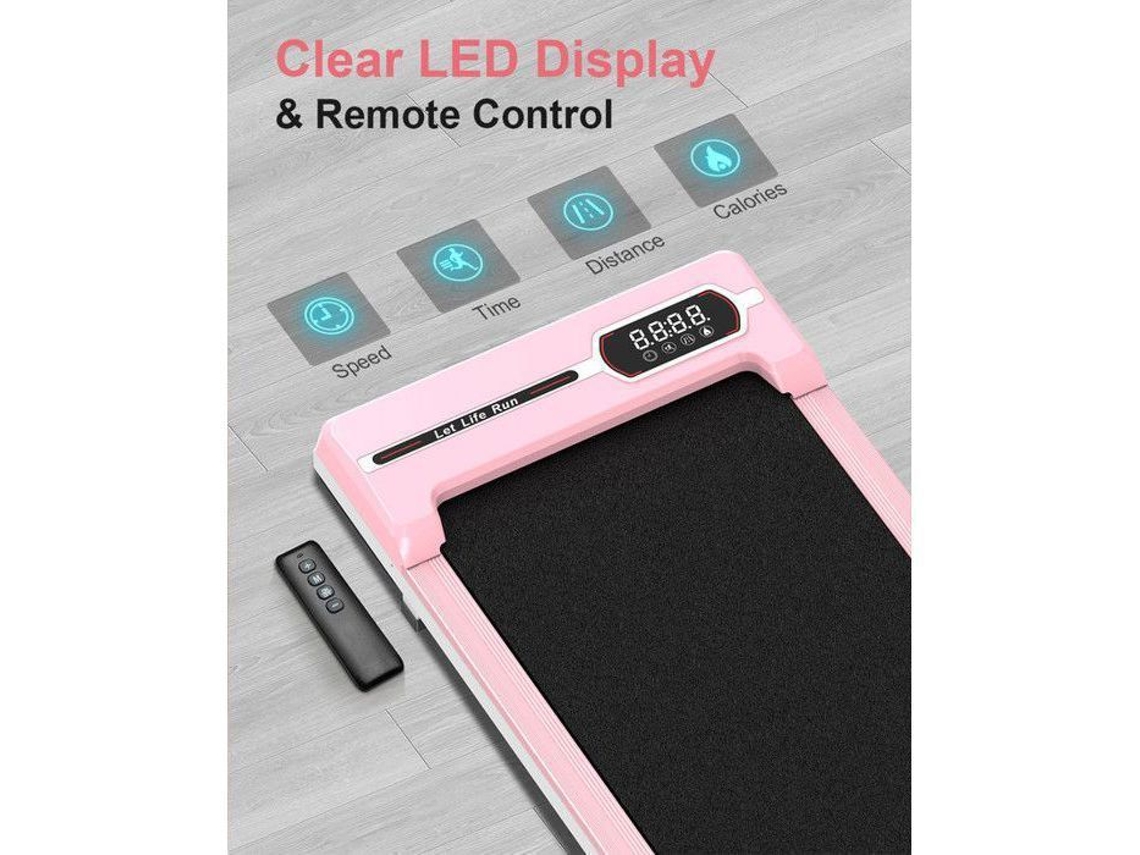 Passadeira, Velocidade 1 8 Km/h, Passadeira De Caminhada 2.5 Hp, Carga Máxima 120 Kg, Com Controle Remoto E Tela Led Rosa Bigzzia