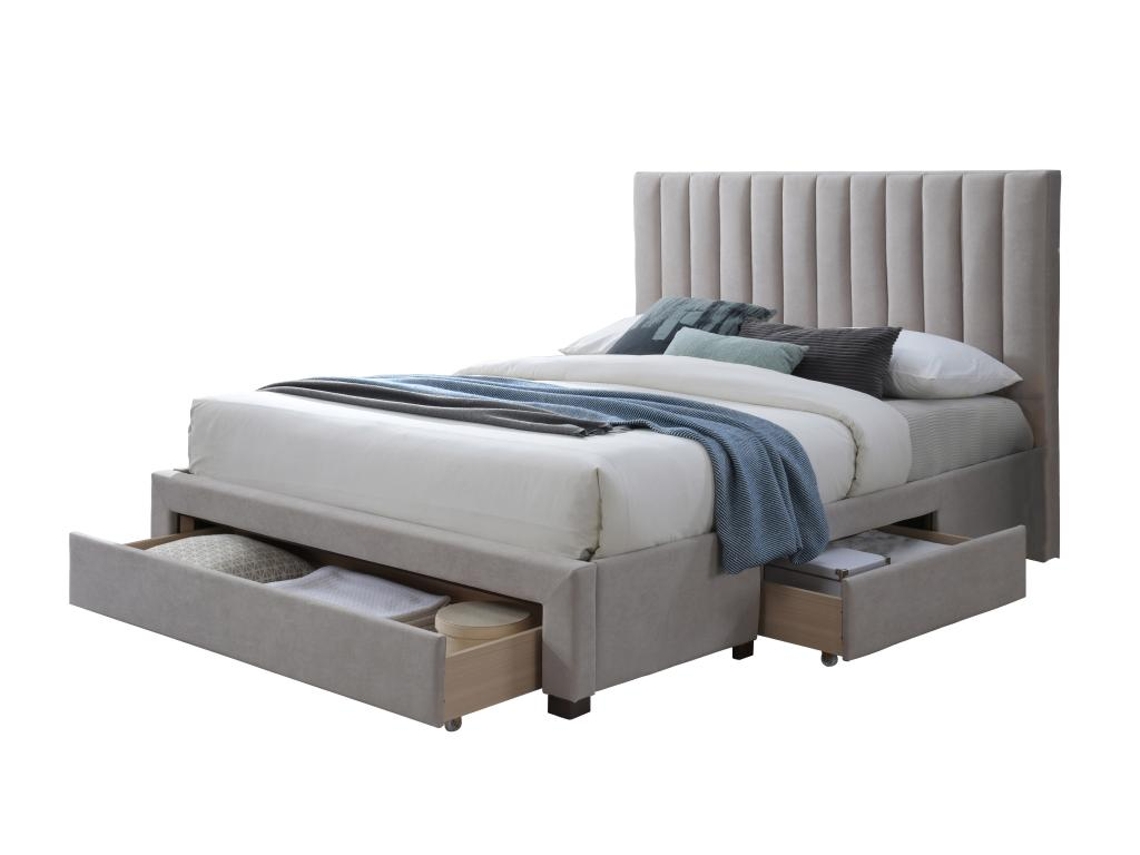 Estrutura de cama LIAKO VENTE-UNIQUE Bege 160x200 cm - Com colchão - Com sommier