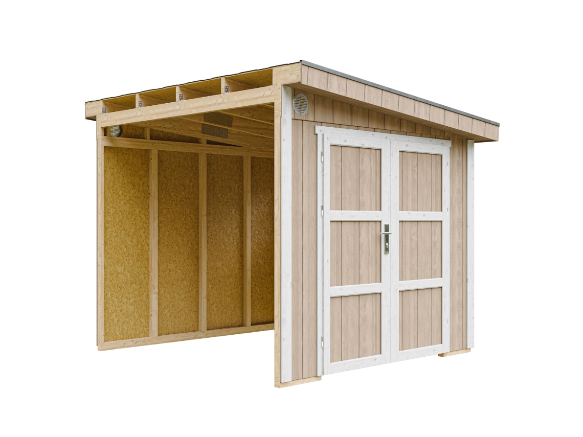 Casa De Jardim Qualidade Premium 5,9 M² A231x248x294 Cm Sem Piso E Parede Lateral Timbela M938b Terra Brown