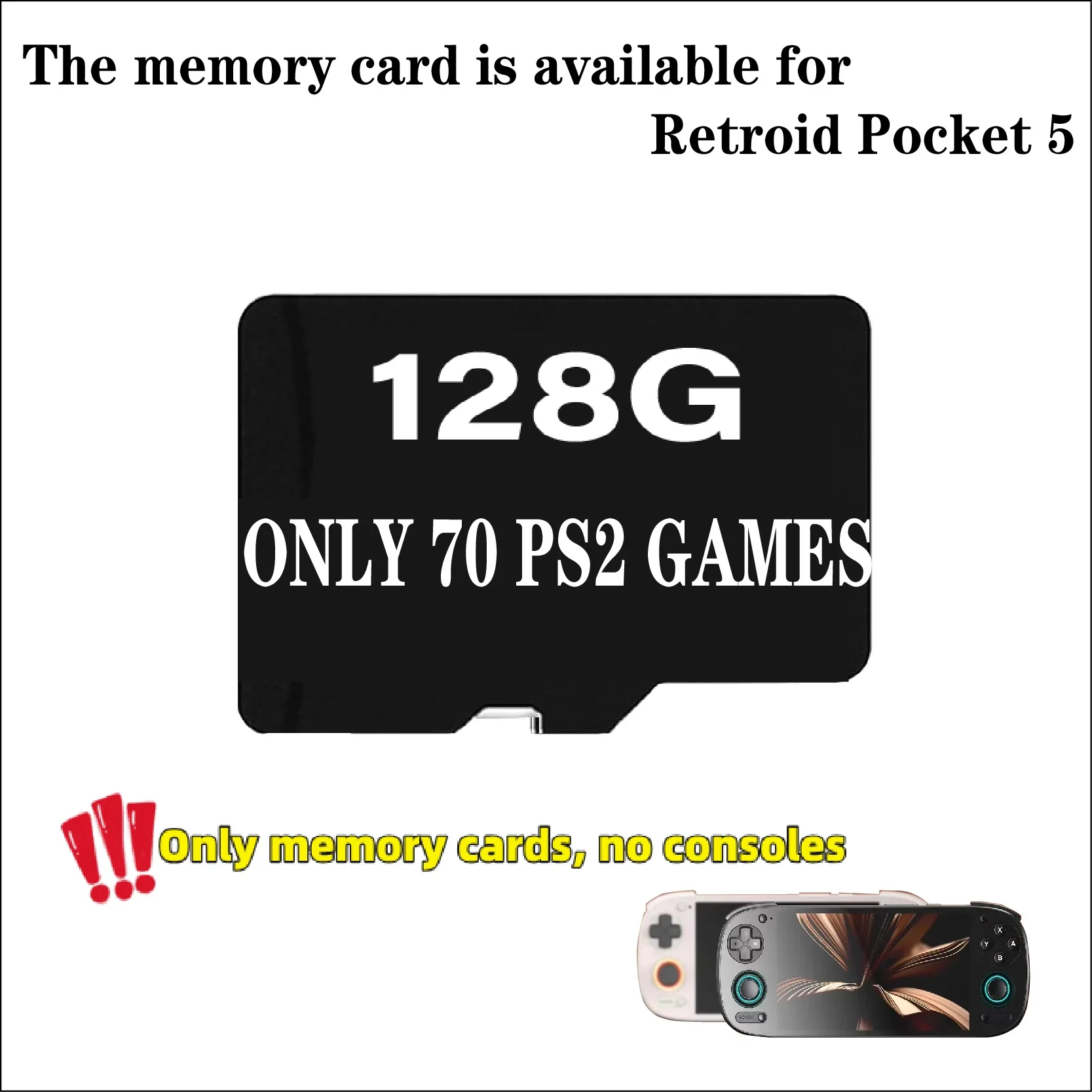 Jogo Portátil De Mão, Capacidade De Armazenamento De 512gb, Compatível Com Múltiplas Consoles, 128g Apenas 70 Ps2 Oem