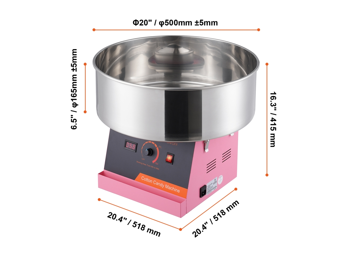 Máquina De Algodão Doce Comercial Succebuy, 1000 W, Rosa