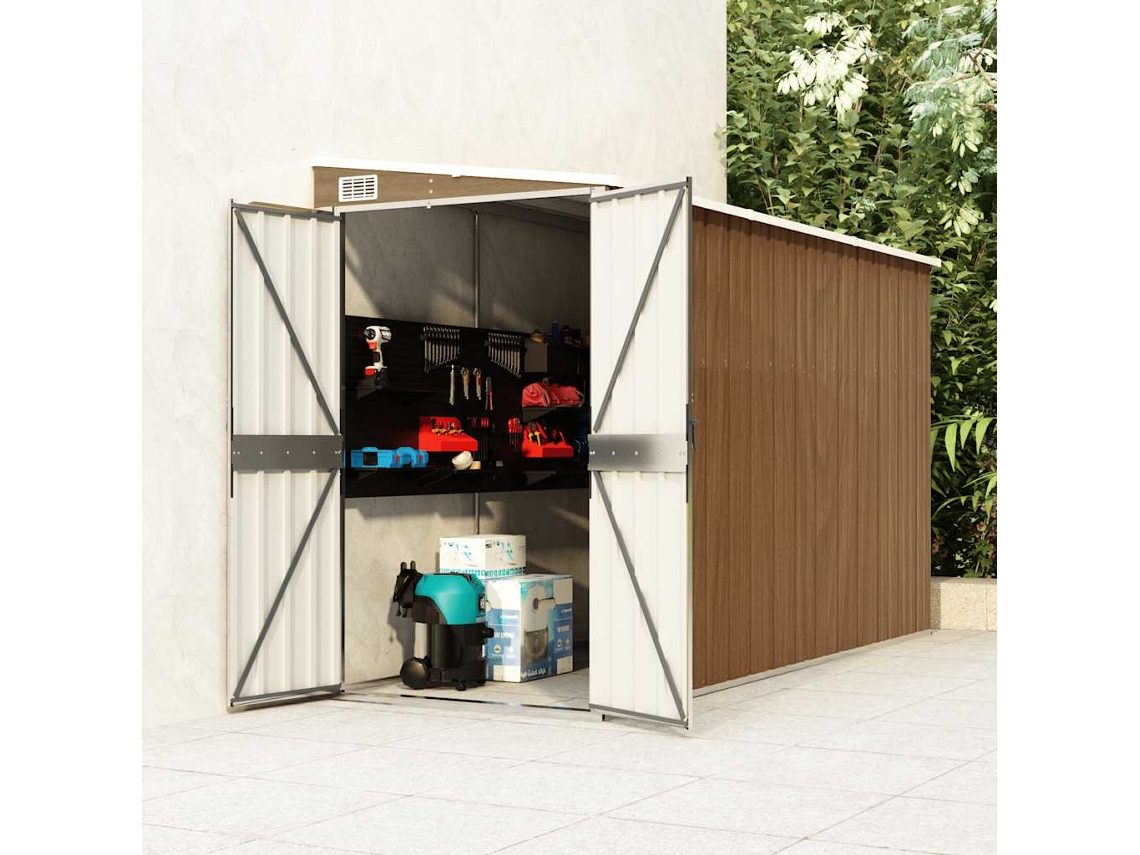 Abrigo VIDAXL Marrom Aço (118x288x178 cm)