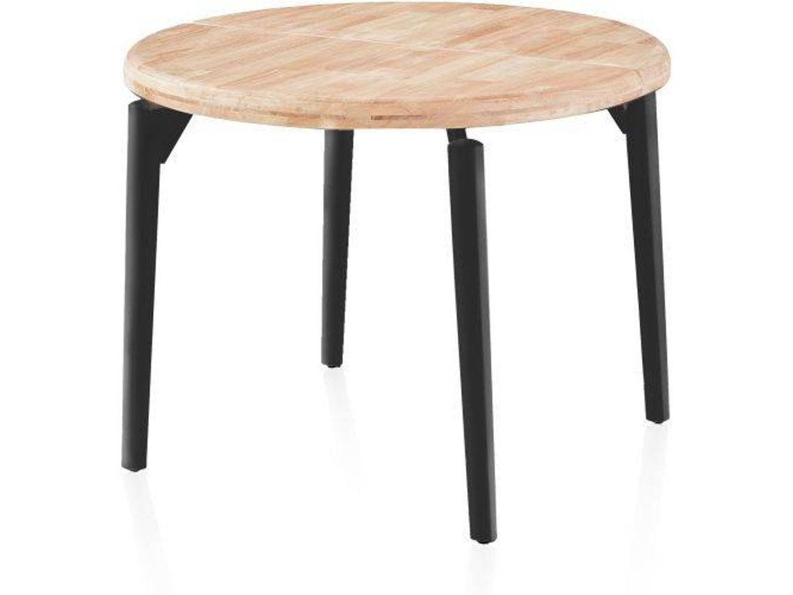 Mesa redonda extensível Padma Carvalho preto 100 X 76 X 100 Cm Duehome
