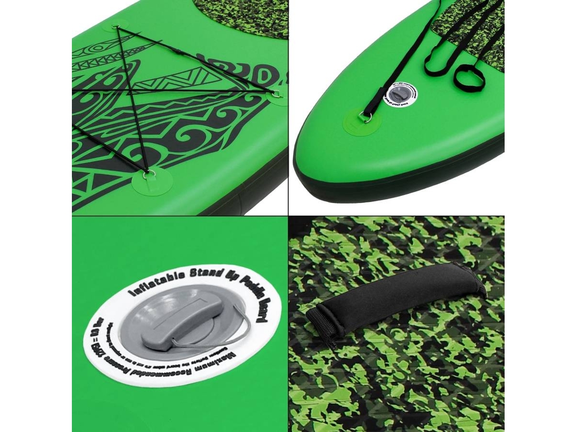 Prancha de paddle surf insuflável SUP Makani ECD Germany 320 x 82 x 15 cm PVC cor verde