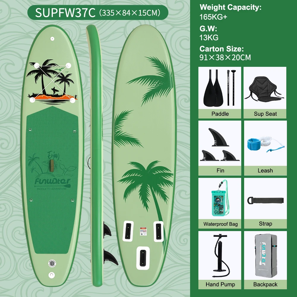 Prancha De Stand Up Paddle Inflável, Alta Durabilidade, Conjunto Completo De Acessórios, Supfw37c Oem