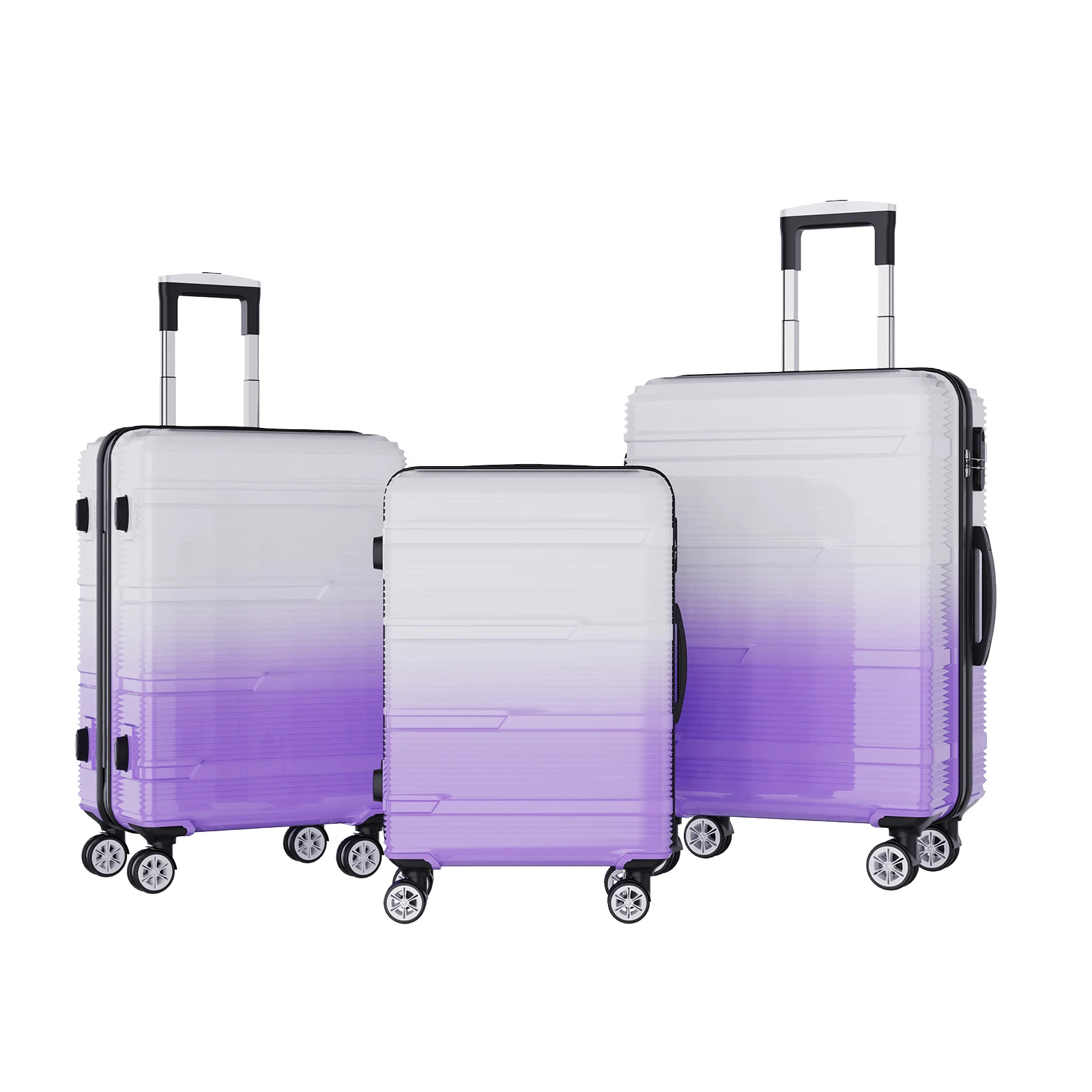 Conjunto De Malas De Viagem Abs 3 Peã§as Com Rodas 360âº Roxo Oem