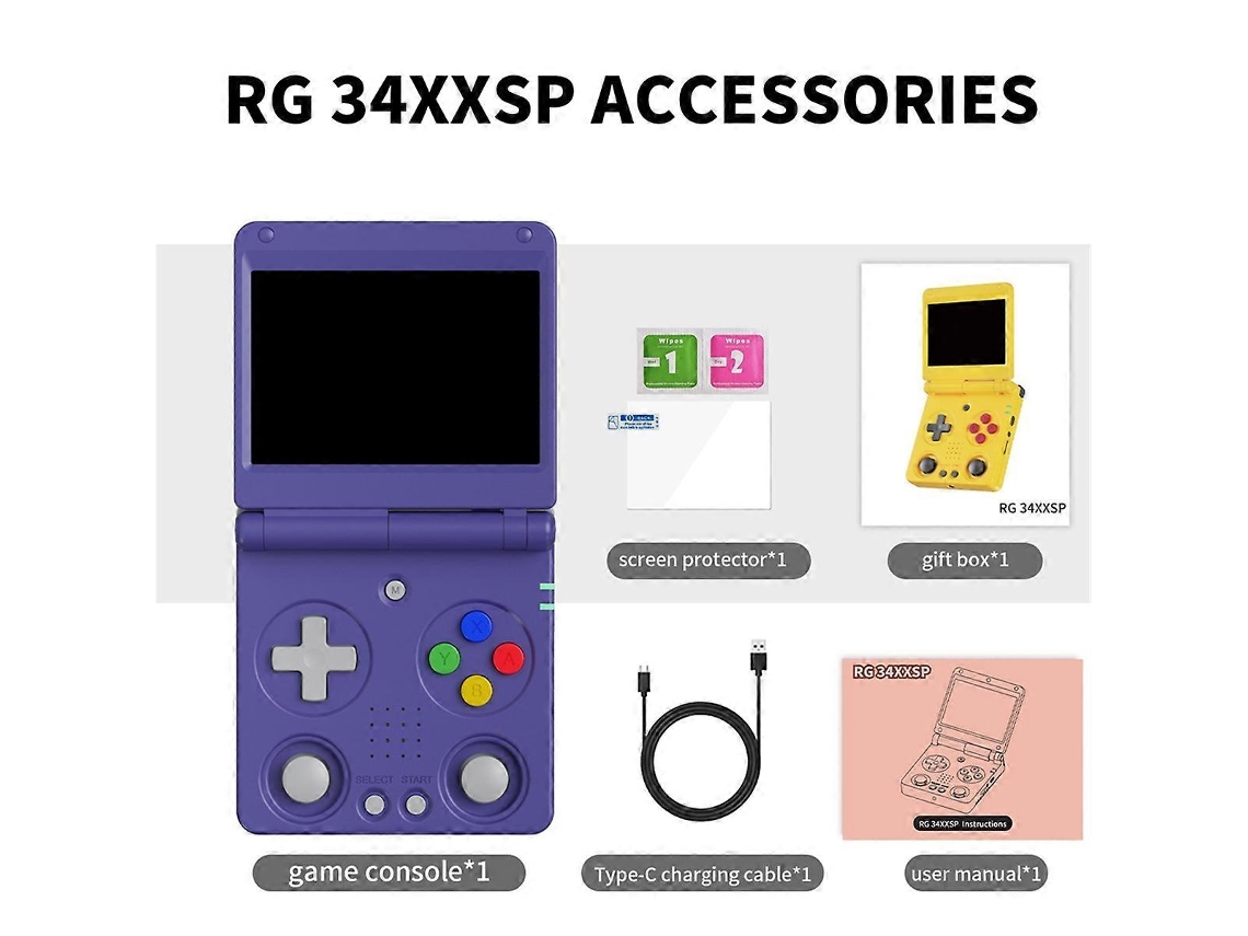 Console De Jogos Portátil Rg34xxsp Flip Com Tela Ips De 3,4 Polegadas. Nostalgia88