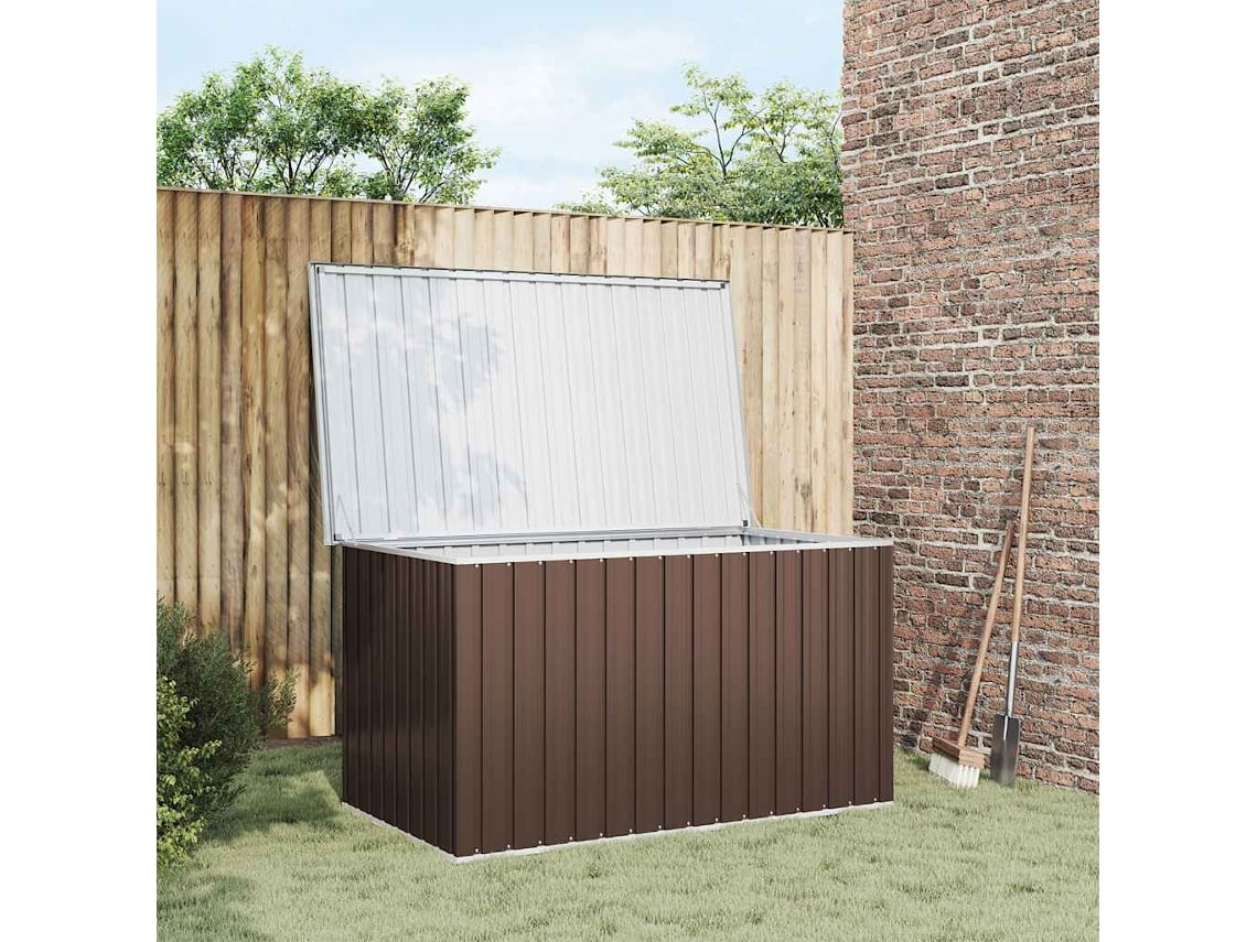 Baú de Armazenamento VIDAXL Marrom Aço (171x99x93 cm)