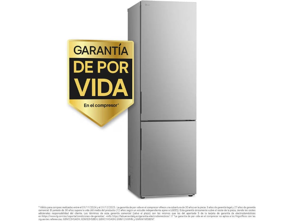 Frigorífico Combinado LG GBV22NCCPY (No Frost - 203 cm - 387 L - Inox)