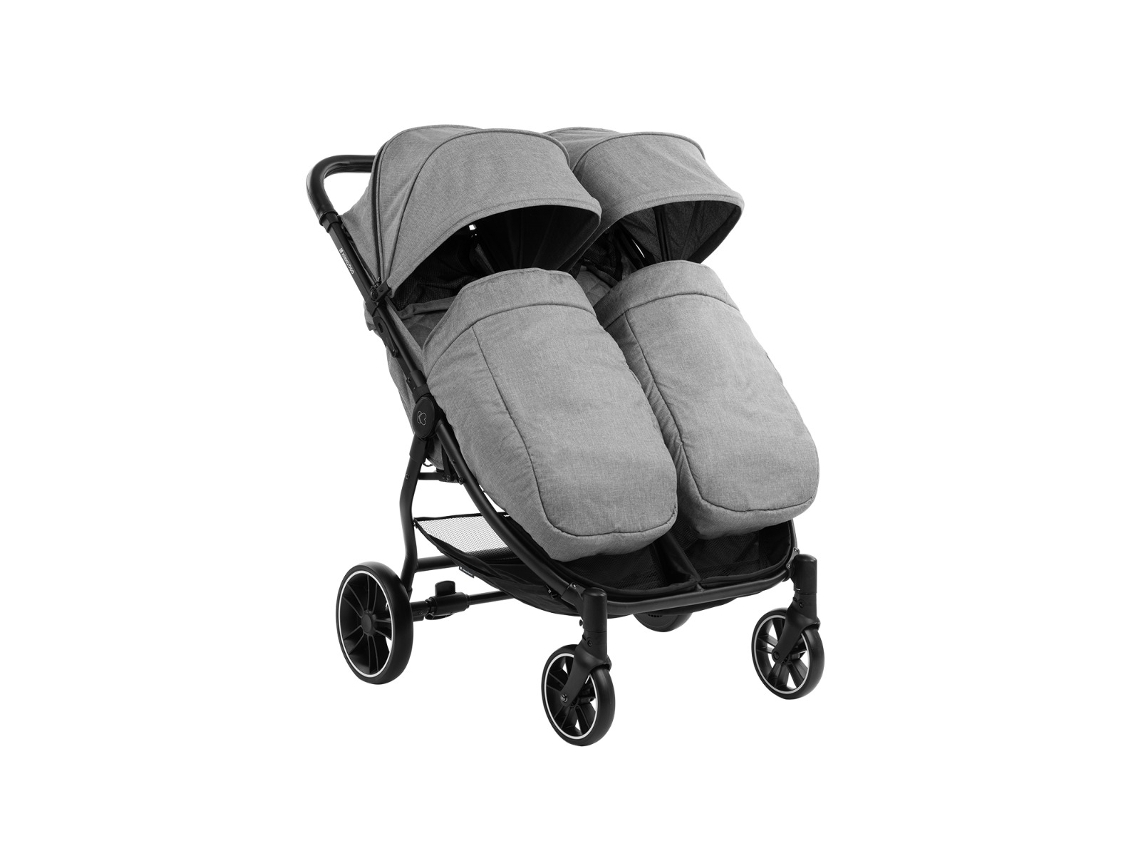 Carrinho de Bebé para Gémeos Happy 2 Cinzento Claro 2023 KIKKABOO
