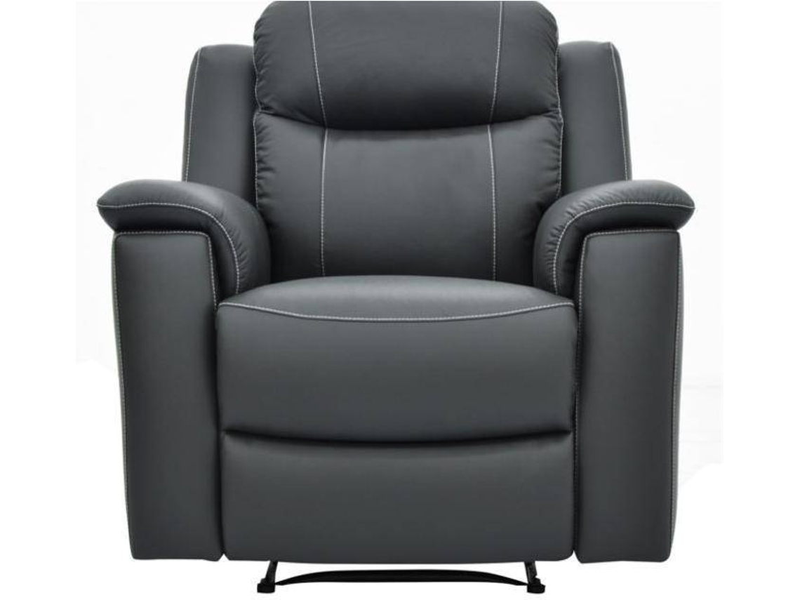 Cadeirão Relax Evasion VENTE-UNIQUE (Cinza Antracite - Pele - 95x96x100 cm)