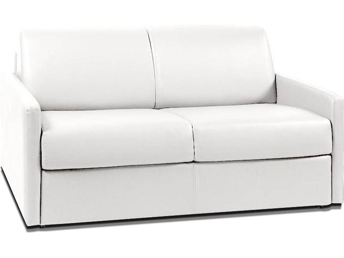 Sofá Cama Calife VENTE-UNIQUE (Branco - Pele sintética - 150x94x95 cm/Dimensões da cama: 120 – 139 cm)