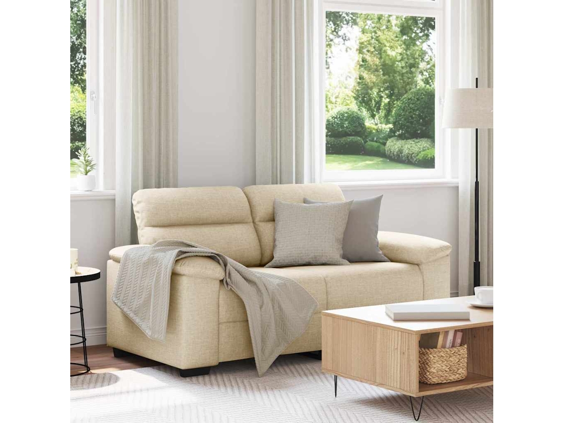 Sofá De 2 Lugares Vidaxl Creme Tecido
