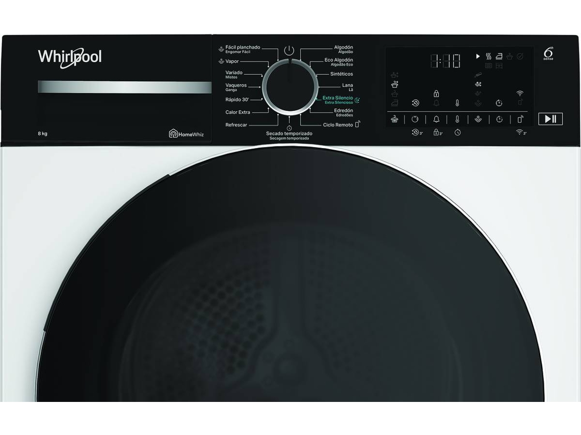 Máquina de Secar Roupa WHIRLPOOL CWD85MWBRSPT (8 kg - Bomba de Calor - Branco)