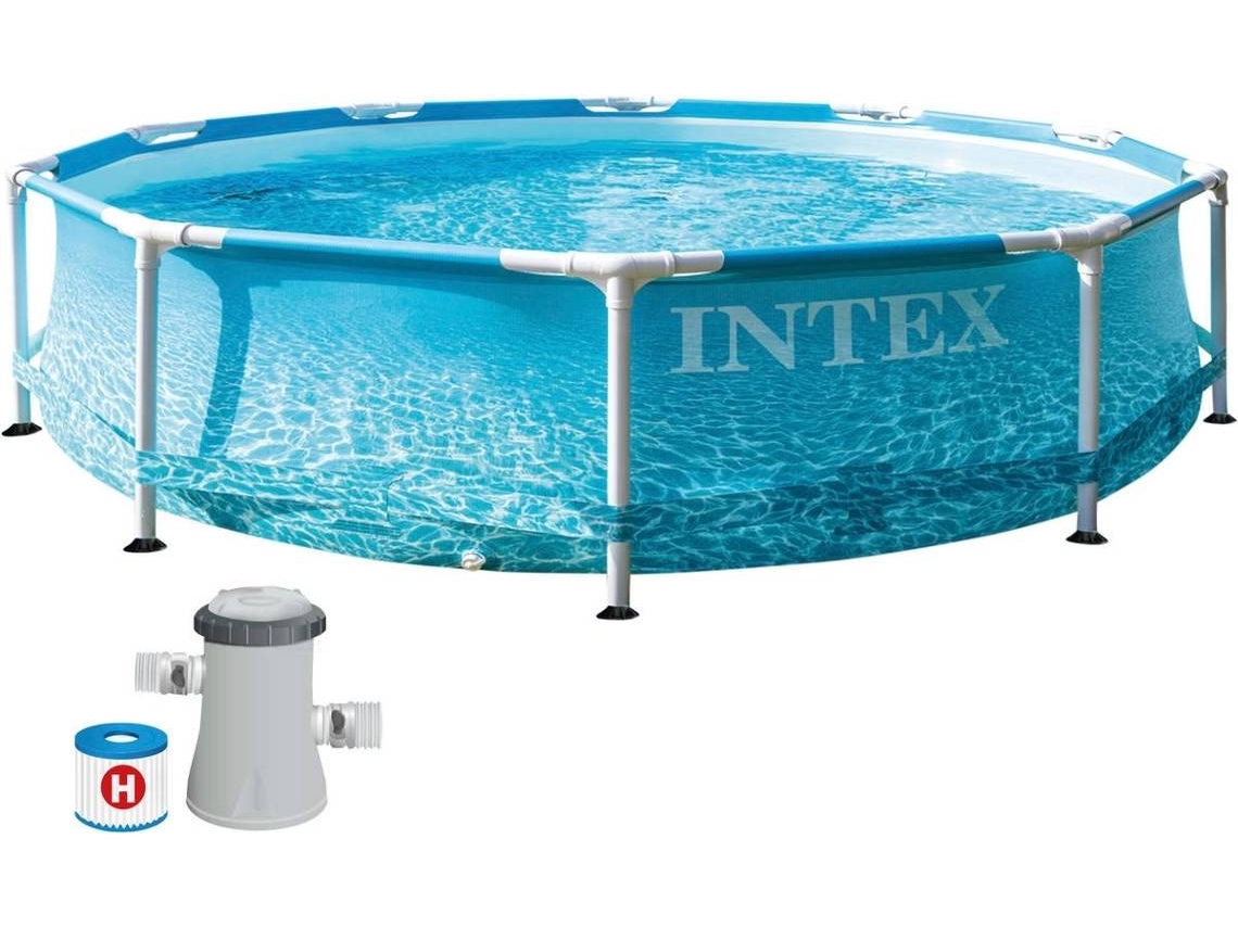 Piscina Tubular INTEX Redonda Beachside com Bomba de Filtro (4.485 L - PVC - 305x76 cm)