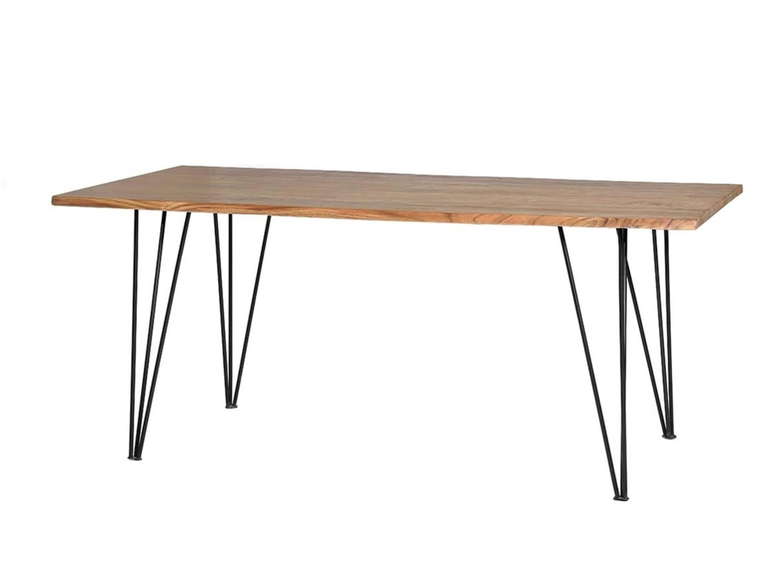 Mesa de Jantar em Madeira de Acácia Natural e Pés em Metal 10 Lugares 76X200X100 GINER Y COLOMER