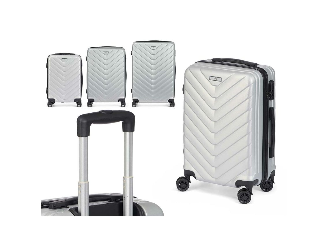 Conjunto de Malas Cinzento Claro 3 Peças BIGBUY HOME