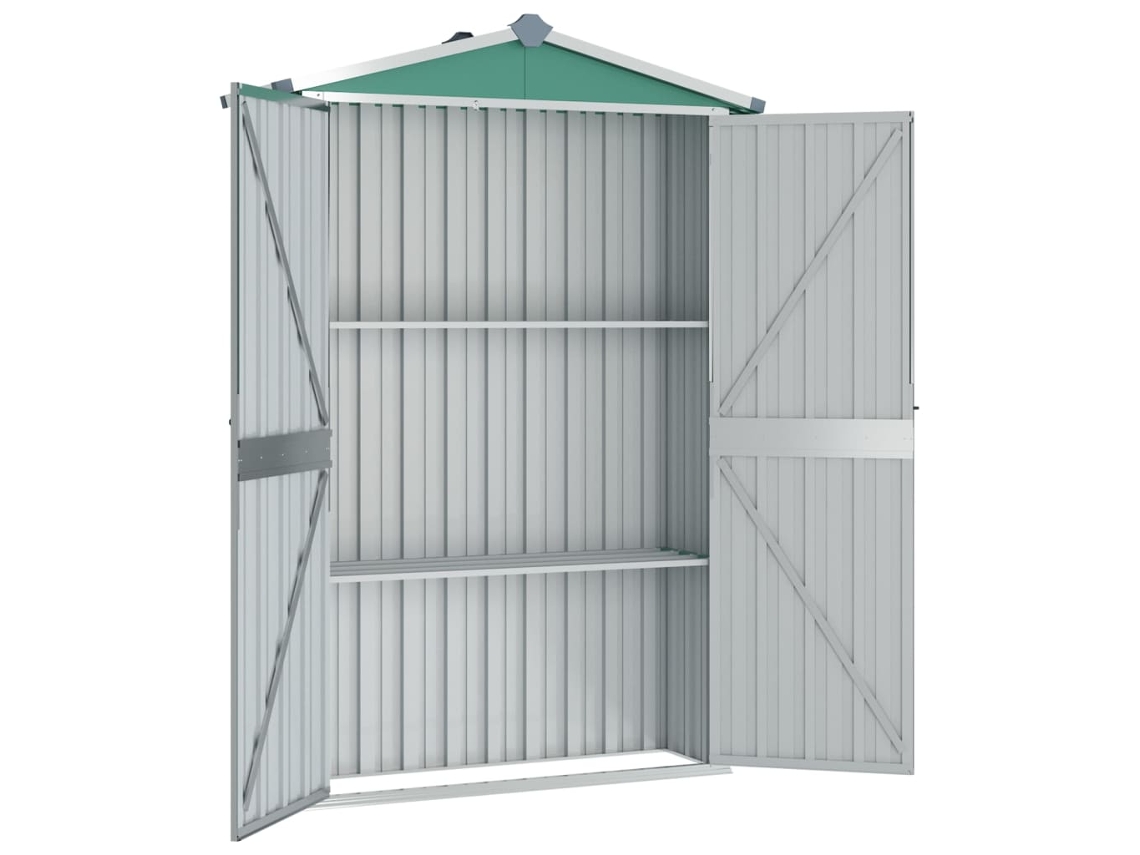 Abrigo De Jardim 116x45x175 Cm Aço Galvanizado Verde LOVELY HOME