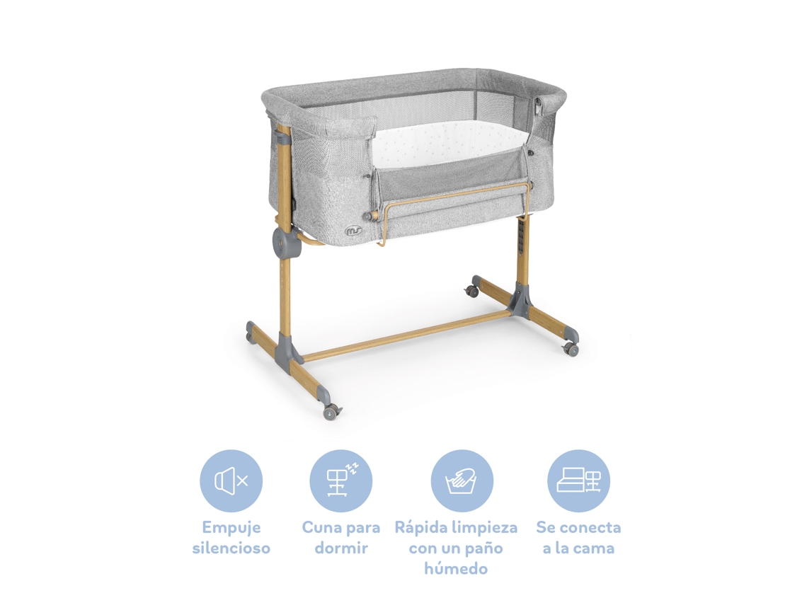 Mini Sleepy Co-Sleeping Crib Simulação de Madeira Berço Co-Leito Ajustável em Várias Alturas Reclinável Inclui Rede Mosquiteira Como Padrão MS