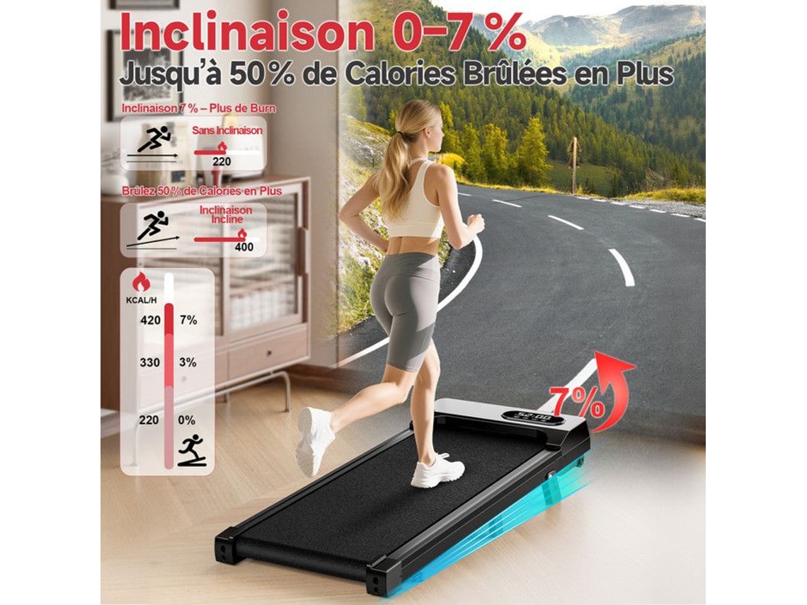 2 Em 1 Passadeira Inclinada 0 7 Bigzzia Velocidade 1 8 Km/h Carga Máx 130 Kg Controle Remoto E Tela Lcd Walking Pad Preto