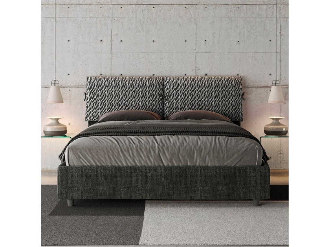 Cama de casal em tecido container 160x190 Mados Giada Aragona