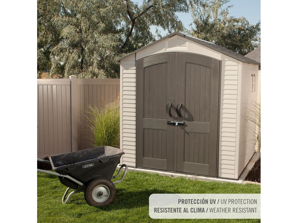 Galpão De Jardim De 4,4 M² Com Piso, Janelas E Prateleiras Lifetime