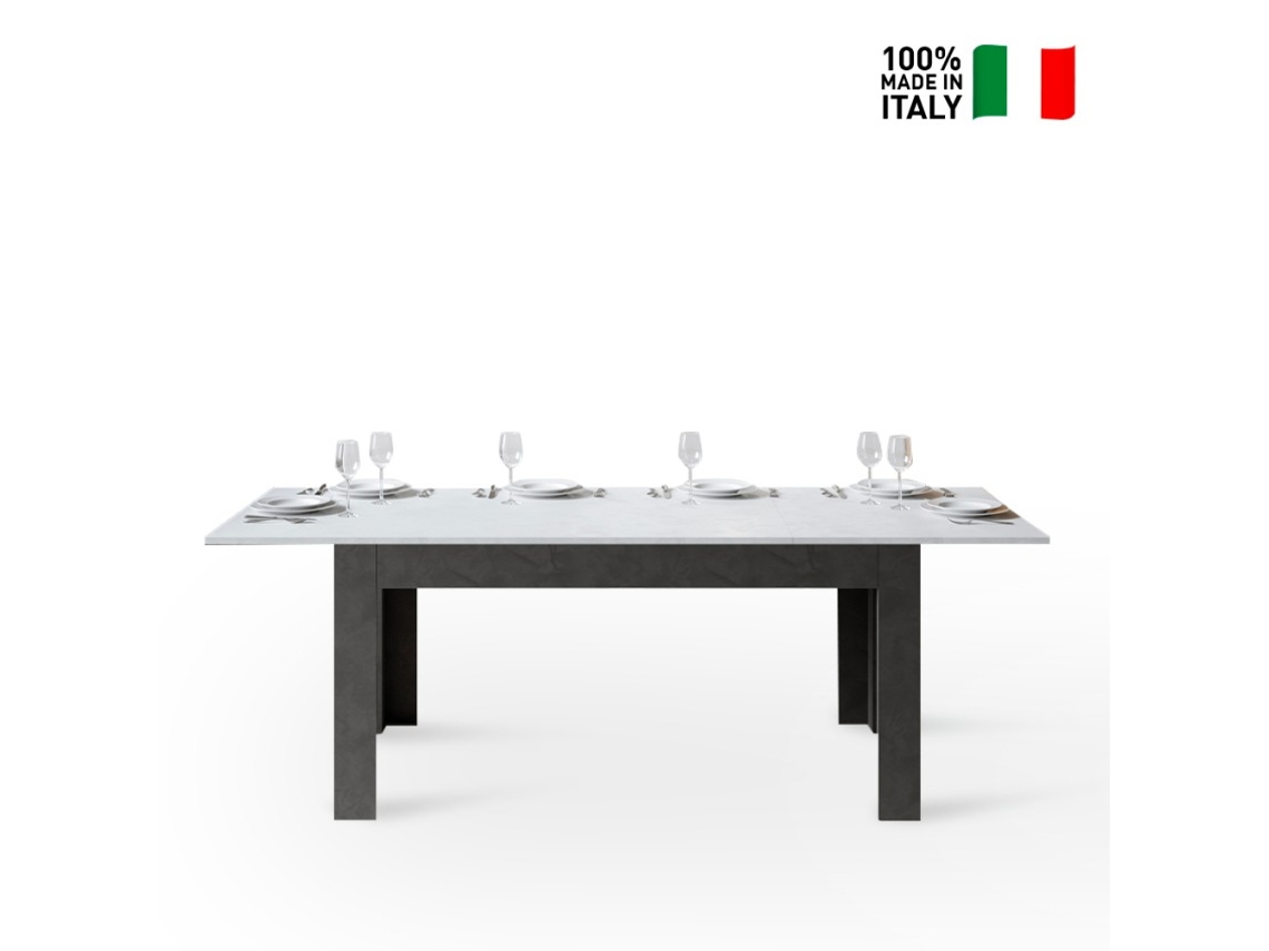 Mesa de jantar extensível 90x160-220cm branco cinza Bibi Mix AB