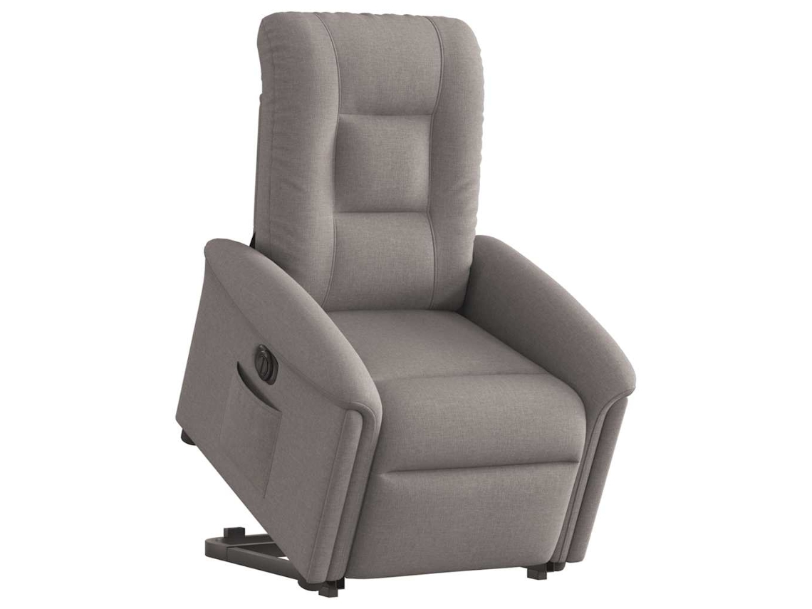 Poltrona reclinável elevatória elétrica cinza-acastanhado