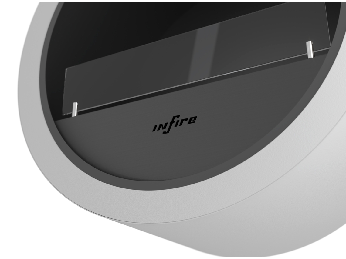 Lareira biológica mural várias cores INCYRCLE WALL Vermelho ferrugem OUTINFIRE