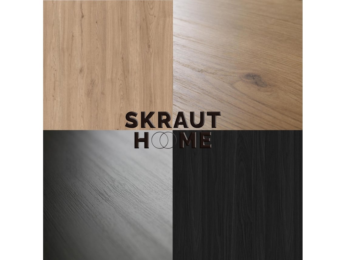 Mesa Sala de Jantar 170 para 8 Pessoas Pés de Madeira Carvalho e Preto