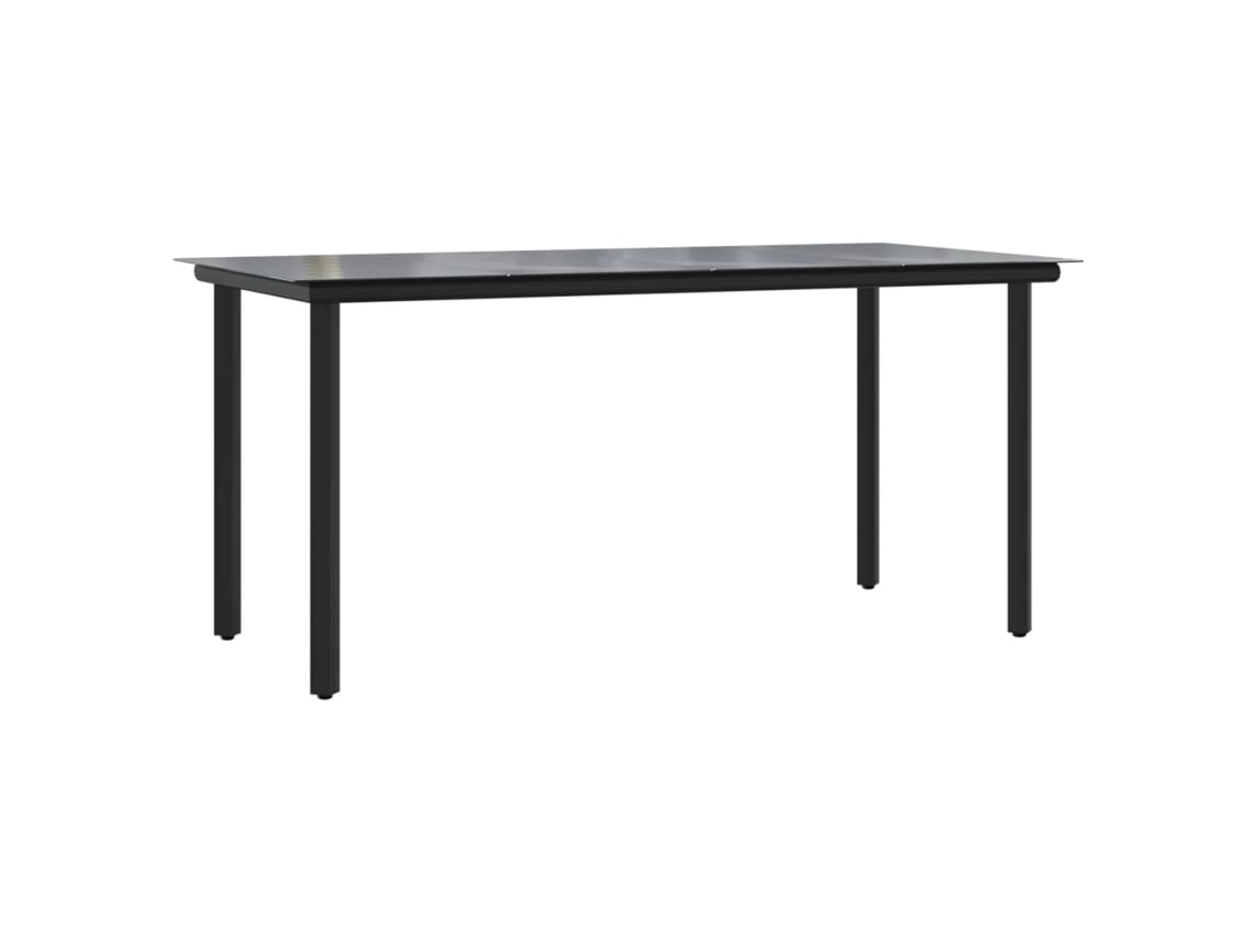 Mesa de Jantar para Jardim 160X80X74 Cm Aço-Vidro Temperado NONAME